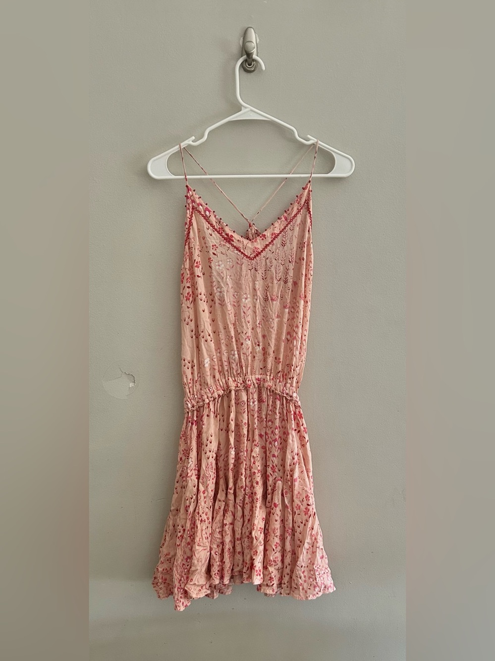 Poupette St. Barth Laurie Pink Floral Mini Dress | Size Large